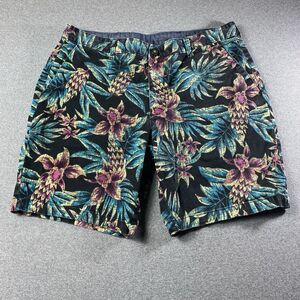 George Men's Tropical Bermuda Shorts Size 36 Flat Front Slash Pockets